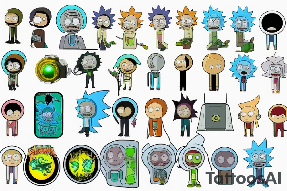 Key portal gun rick and morty keyring tattoo idea