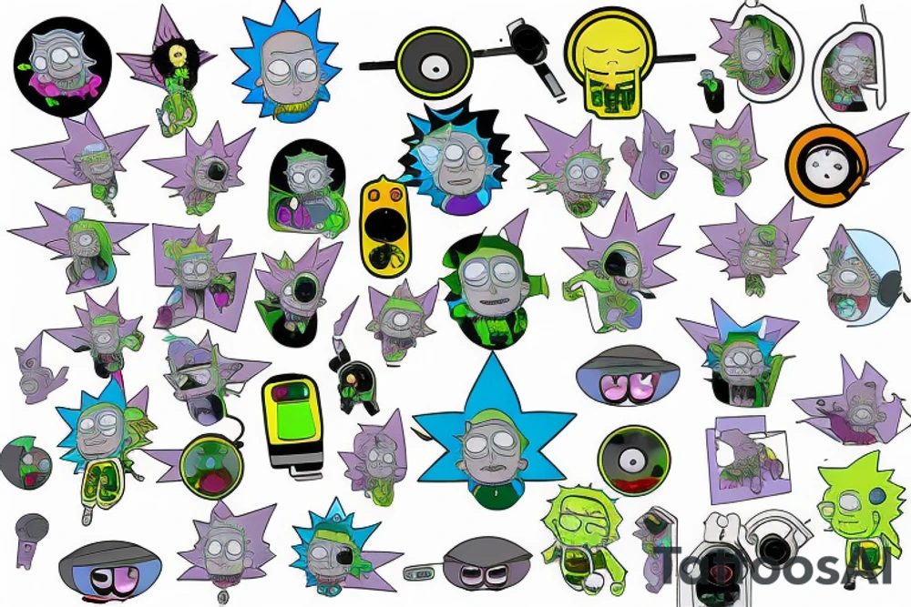 Key portal gun rick and morty keyring tattoo idea