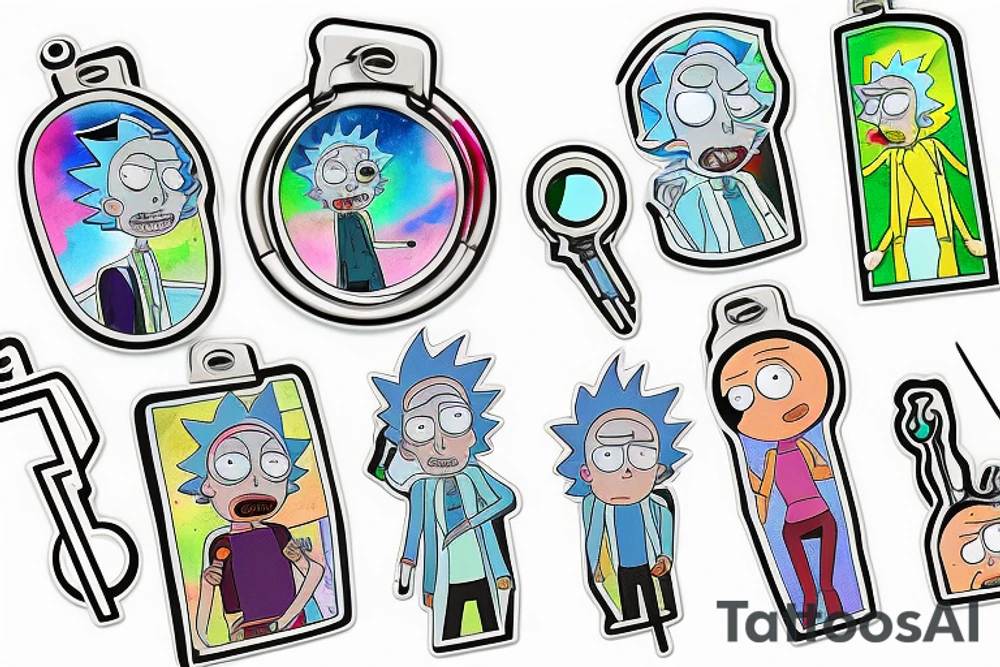 Key portal gun rick and morty keyring tattoo idea