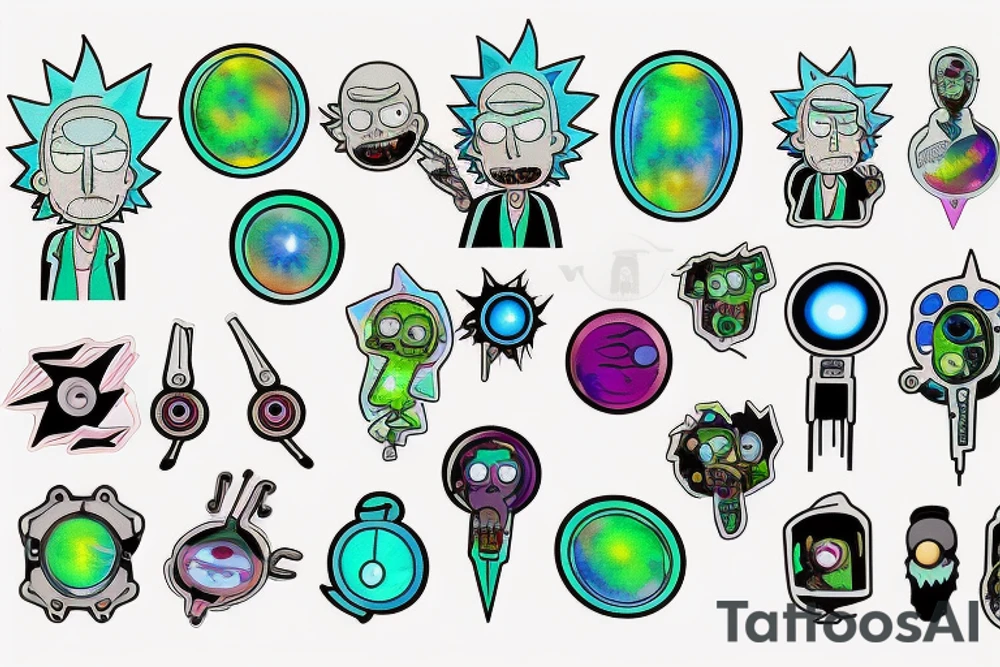 Key portal gun rick and morty keyring tattoo idea