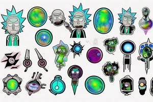 Key portal gun rick and morty keyring tattoo idea