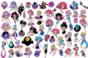 Sailor moon style keyring tattoo idea