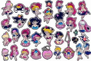 Sailor moon style keyring tattoo idea