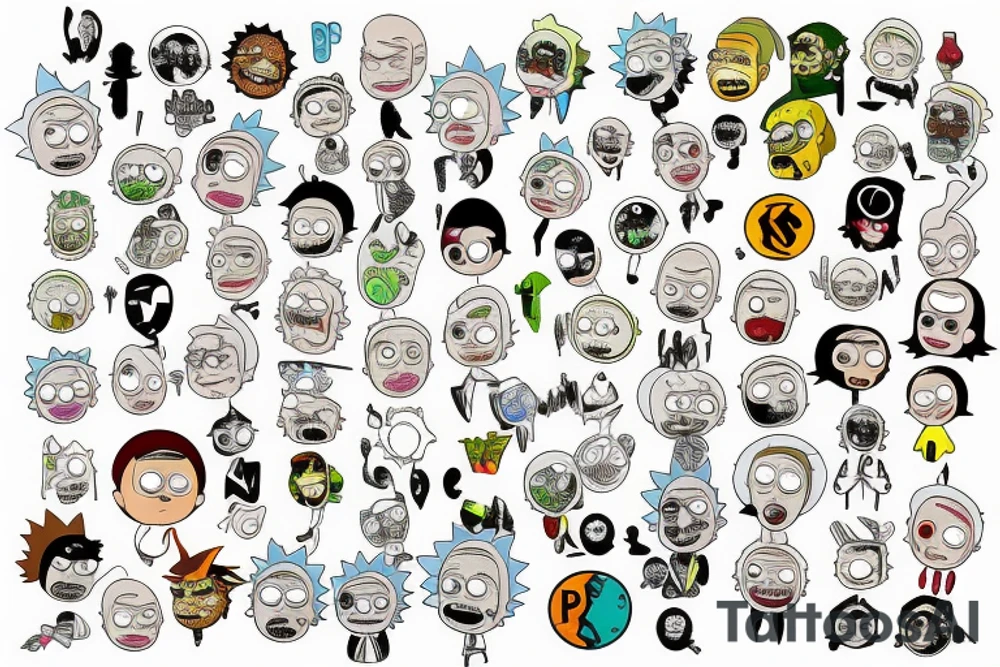 Rick and morty style key tattoo idea