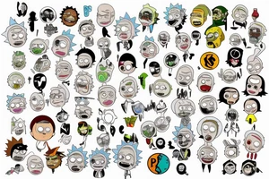 Rick and morty style key tattoo idea