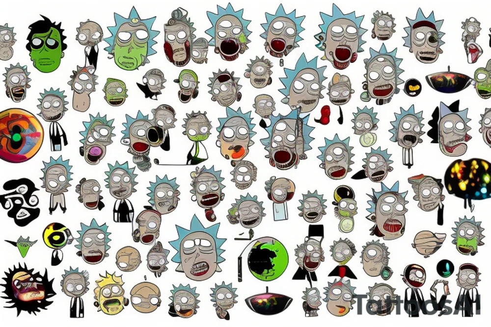 Rick and morty style key tattoo idea