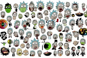 Rick and morty style key tattoo idea