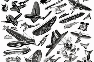 wing walking biplane tattoo idea