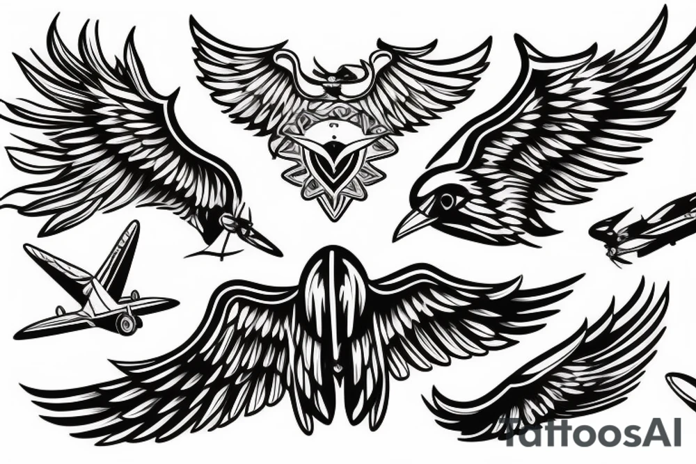 wing walking biplane tattoo idea