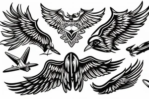 wing walking biplane tattoo idea