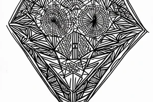 Geometric diamond outline henna tattoo idea