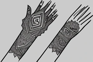 Geometric diamond outline henna tattoo idea