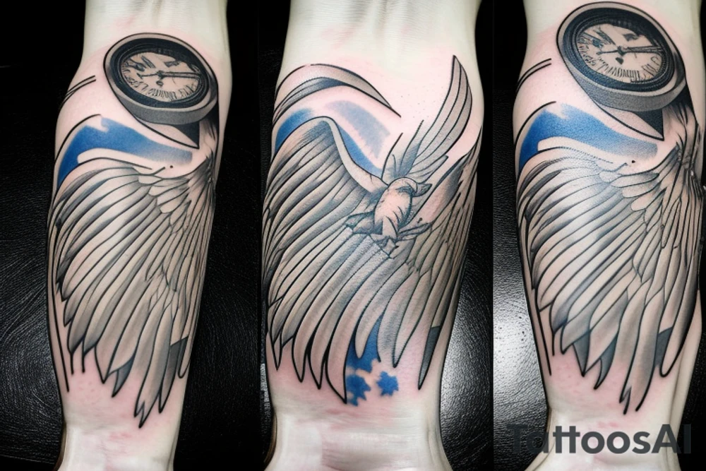 human walking on a biplane wing tattoo idea