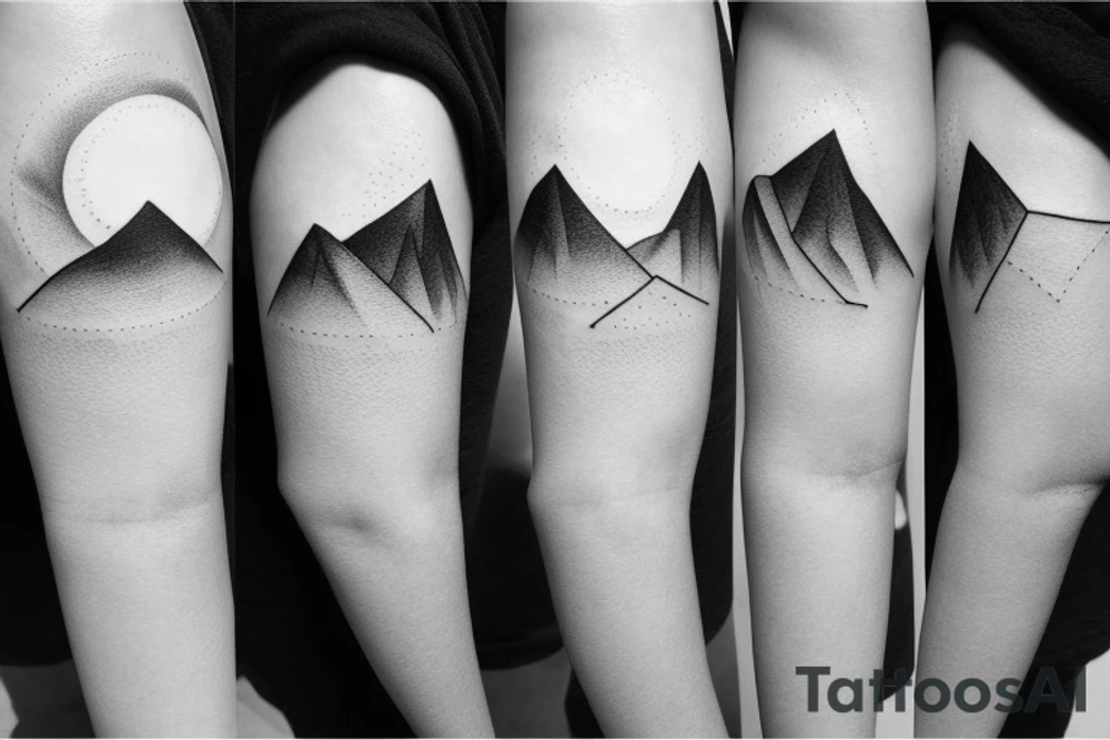 Minimal mountains in a circle tattoo idea