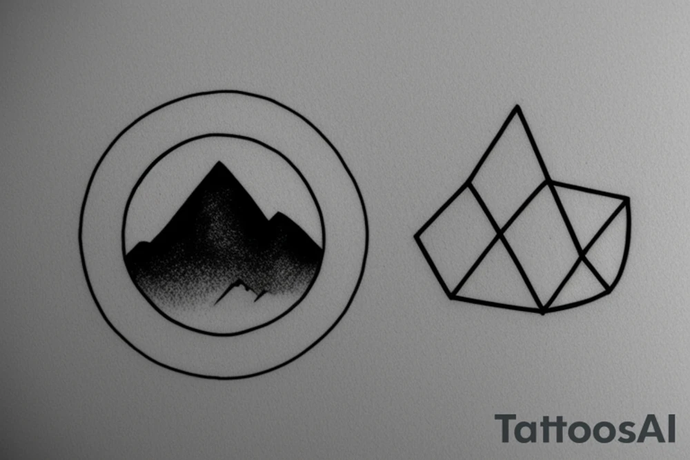 Minimal mountains in a circle tattoo idea