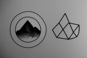 Minimal mountains in a circle tattoo idea