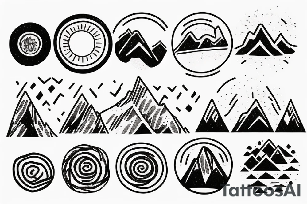 mountains in a circle tattoo idea