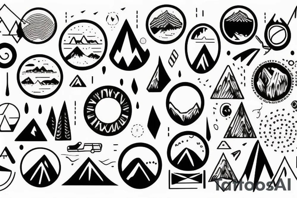 mountains in a circle tattoo idea