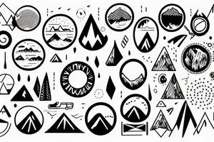 mountains in a circle tattoo idea