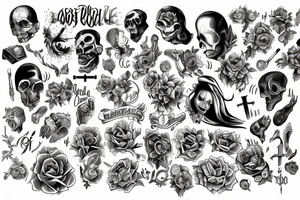 Prison, money, dead, born, god, life, good and evil, color, tattoo idea