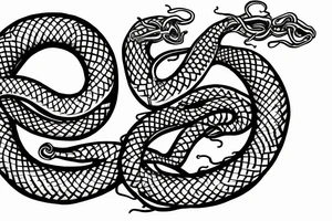 twin serpents with entangled tails, symbolic for chaos and order tattoo idea