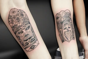 armsleeve tattoo with story tattoo idea