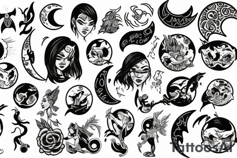 moon girl tattoo idea