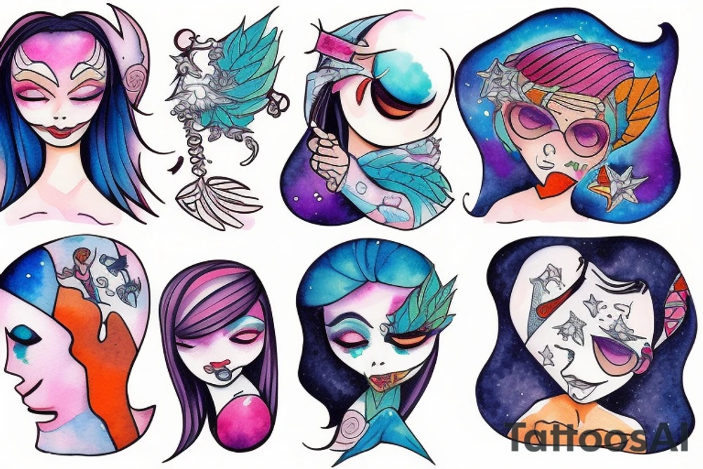 moon girl tattoo idea