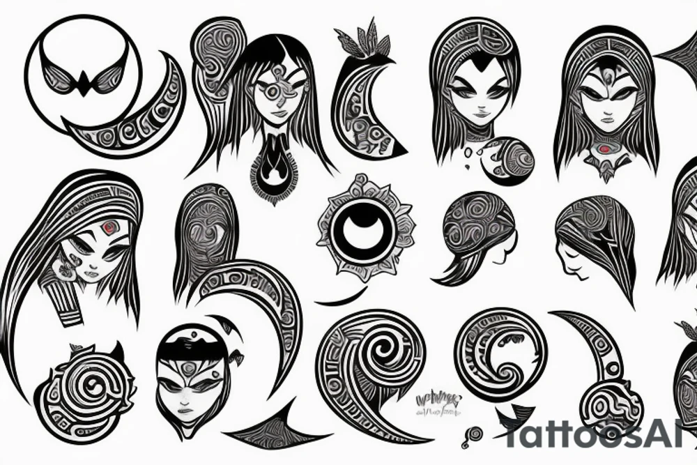 moon girl tattoo idea