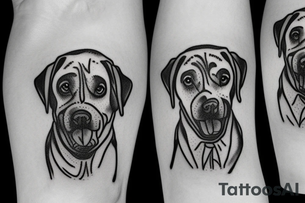Labrador eating tissues tattoo idea