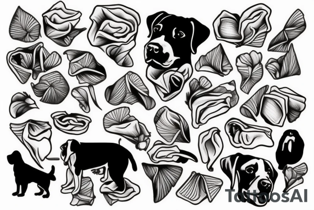 Labrador eating tissues tattoo idea