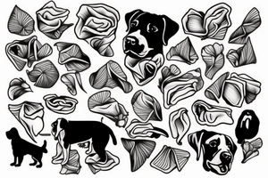 Labrador eating tissues tattoo idea