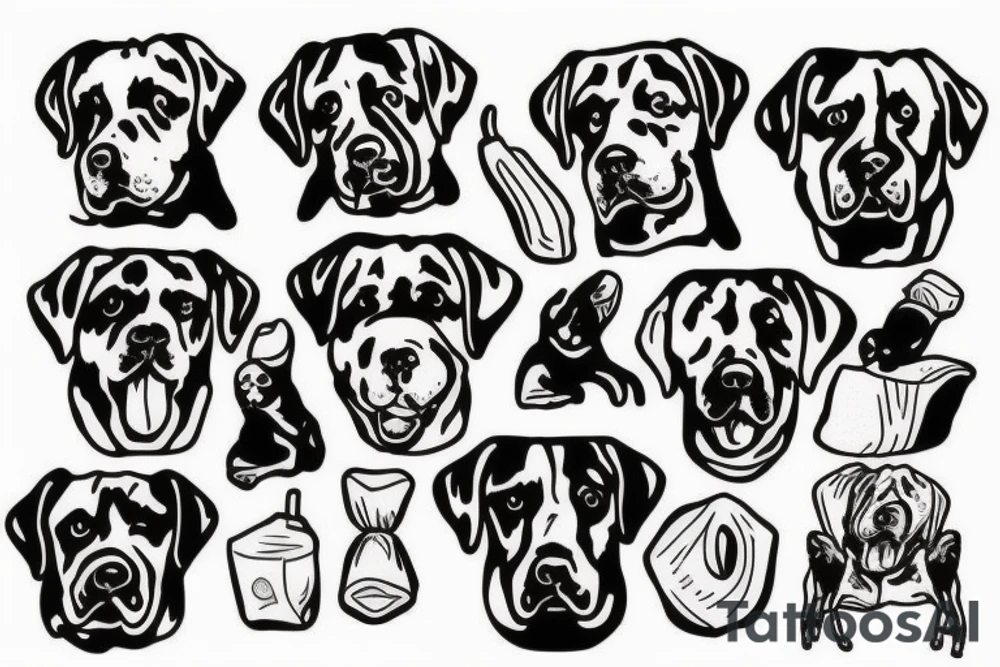 Labrador eating tissues tattoo idea
