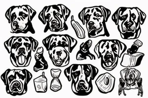 Labrador eating tissues tattoo idea