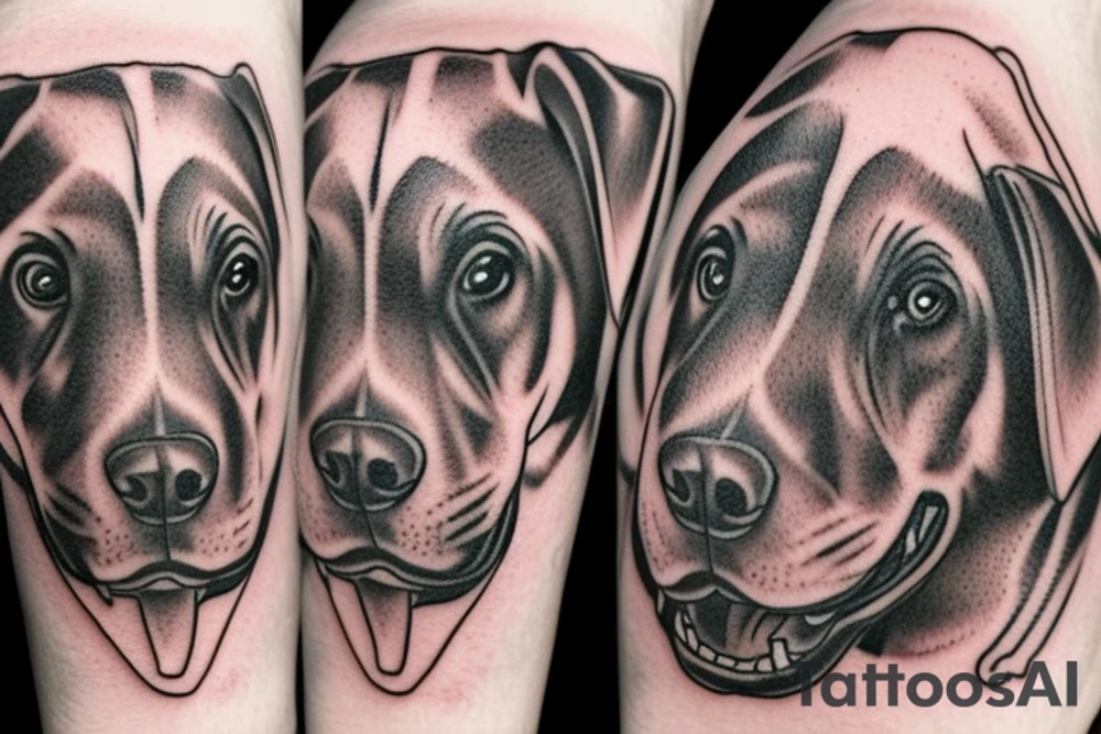 Labrador eating tissues tattoo idea