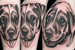 Labrador eating tissues tattoo idea