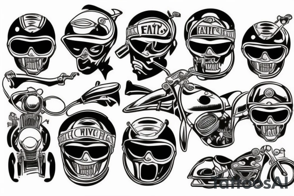 Father on motorcycle tattoo idea