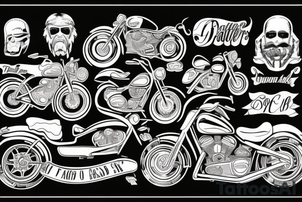 Father on motorcycle tattoo idea