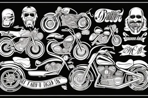 Father on motorcycle tattoo idea