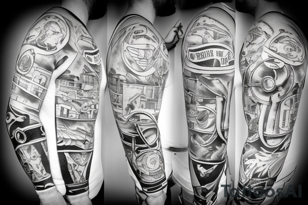 Father on motorcycle tattoo idea