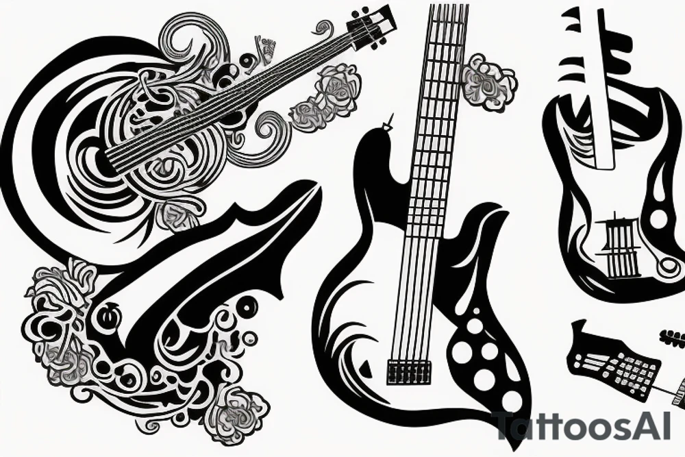 Bass Guitar headstock tattoo idea