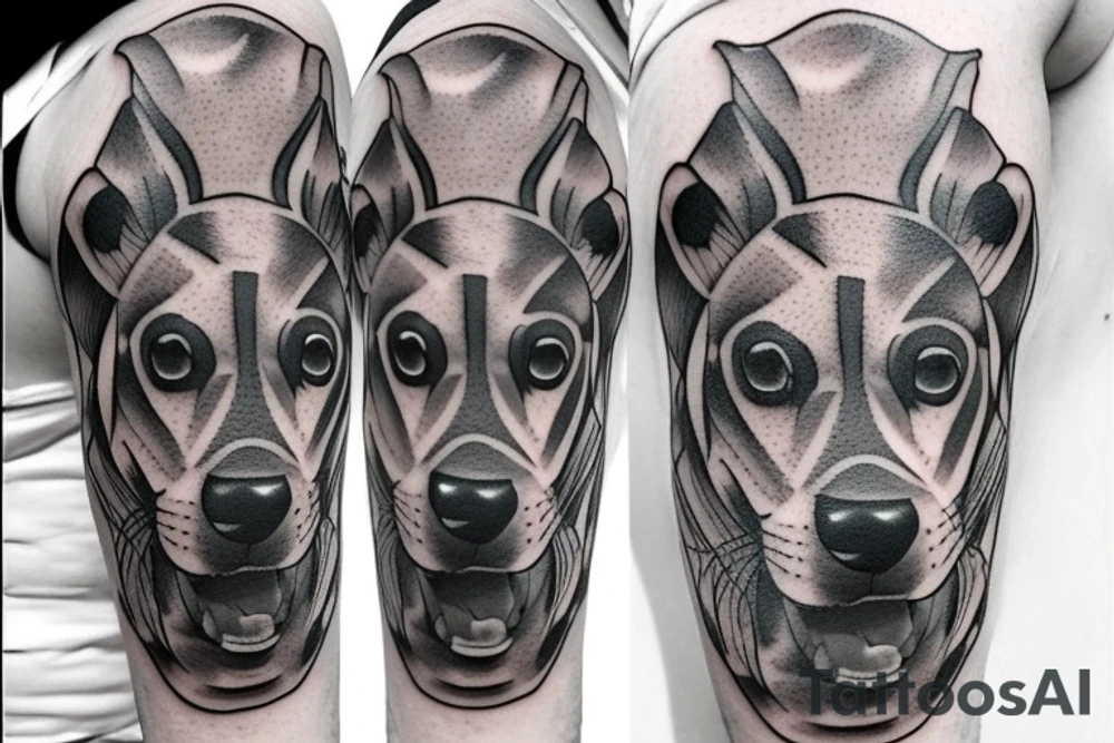 masculine dog tattoo idea