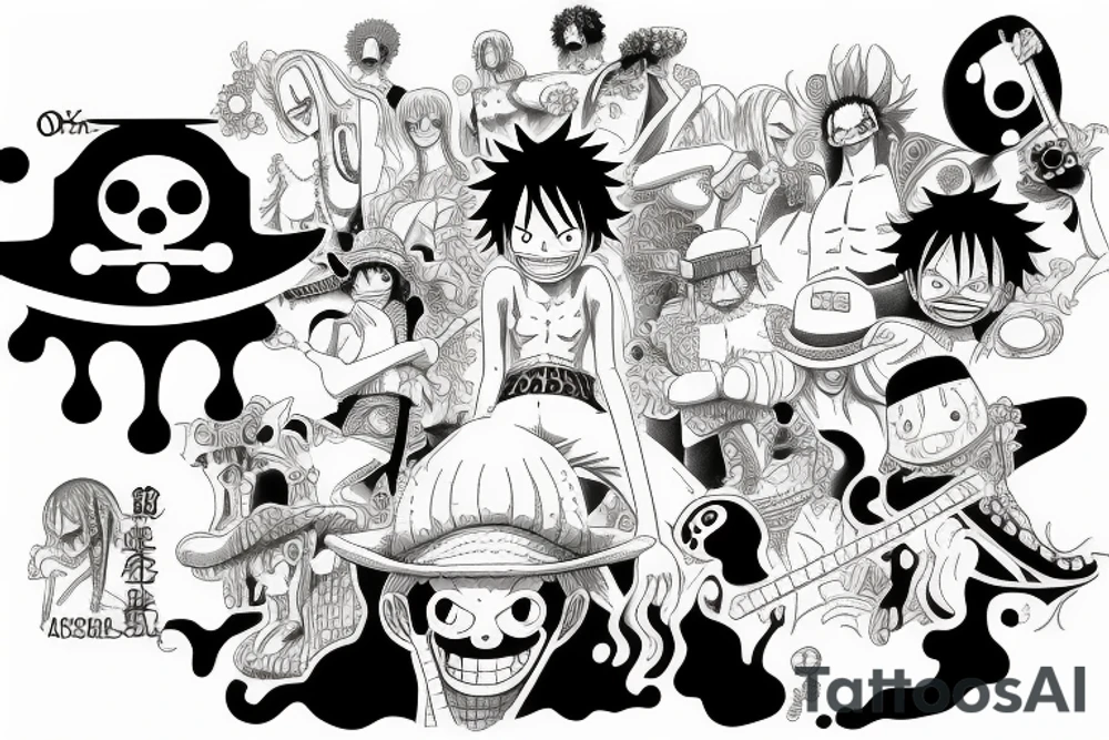 One piece anime tattoo idea