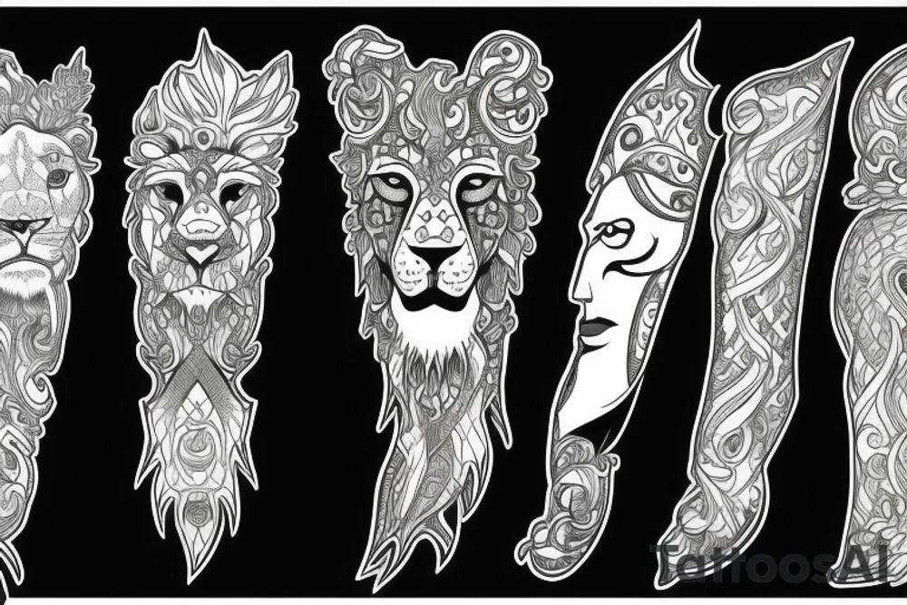 Mythology lion tattoo idea