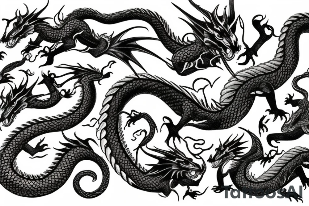 Mythology dragon tattoo idea