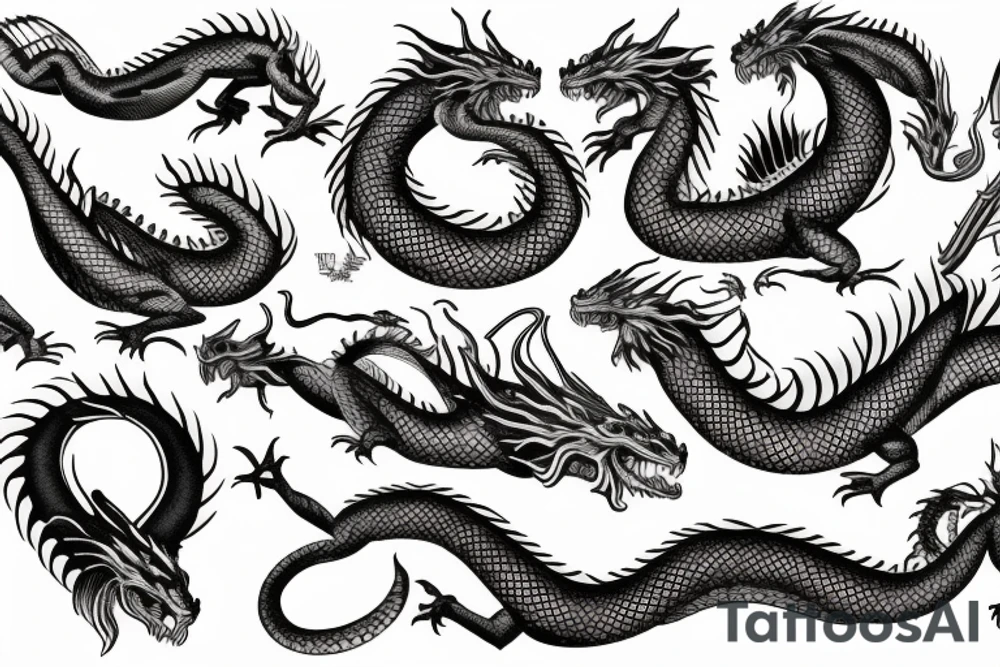 Mythology dragon tattoo idea
