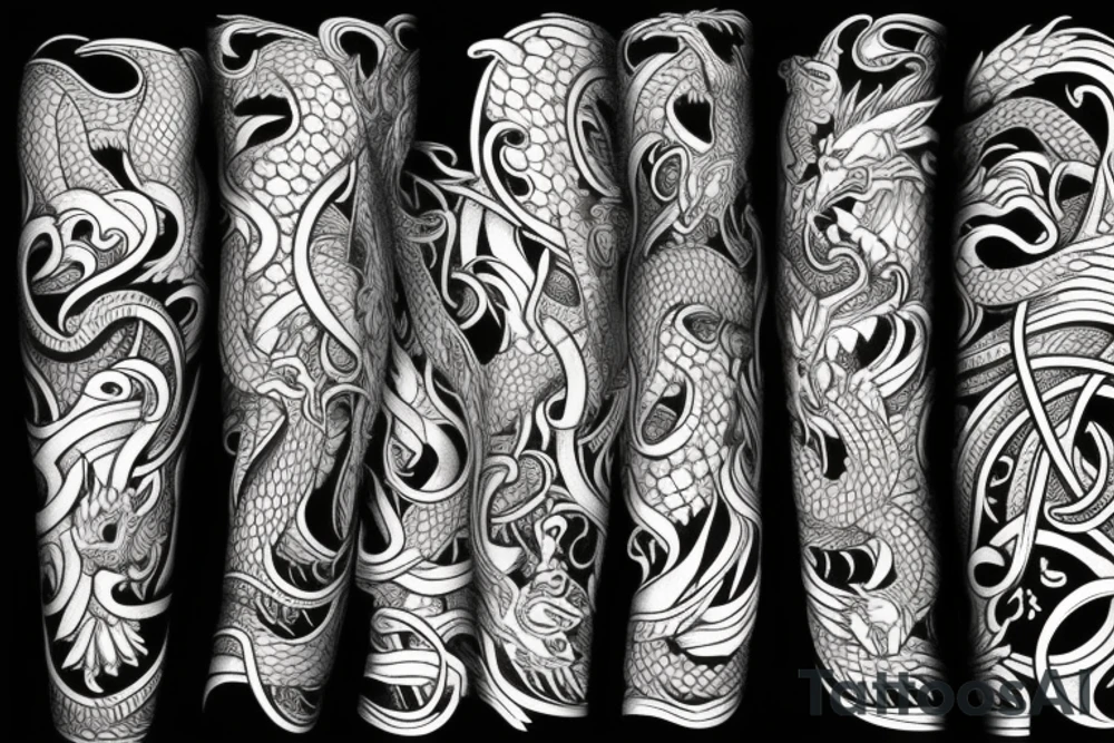 Mythology dragon tattoo idea