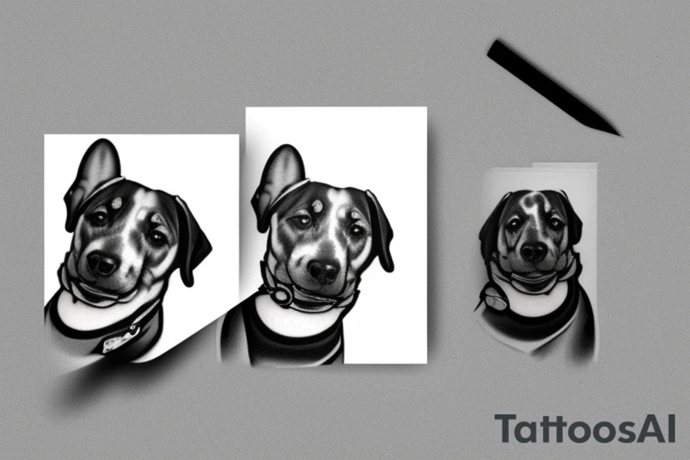 Dutchshund dog portrait tattoo idea