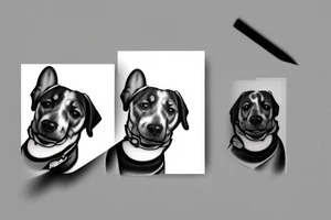 Dutchshund dog portrait tattoo idea