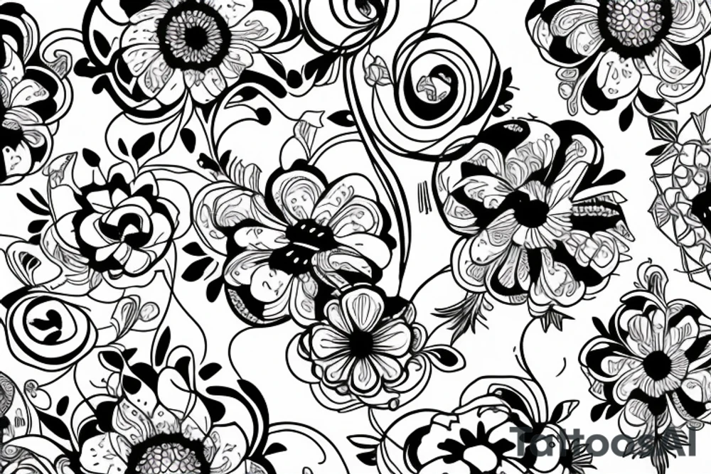 wallpaper design flowers tattoo idea